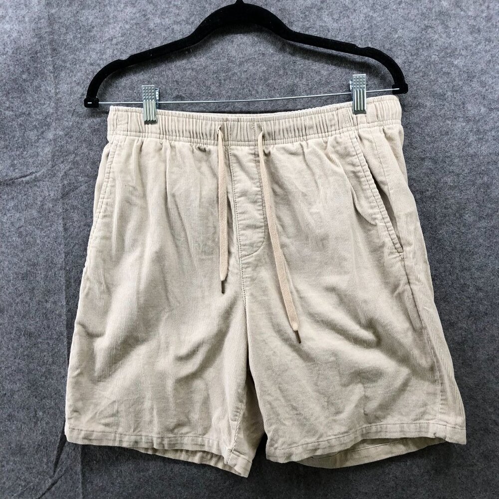 Gap Pull On Corduroy Shorts Mens S Beige Drawstring‎ 7'' Inseam Relaxed
